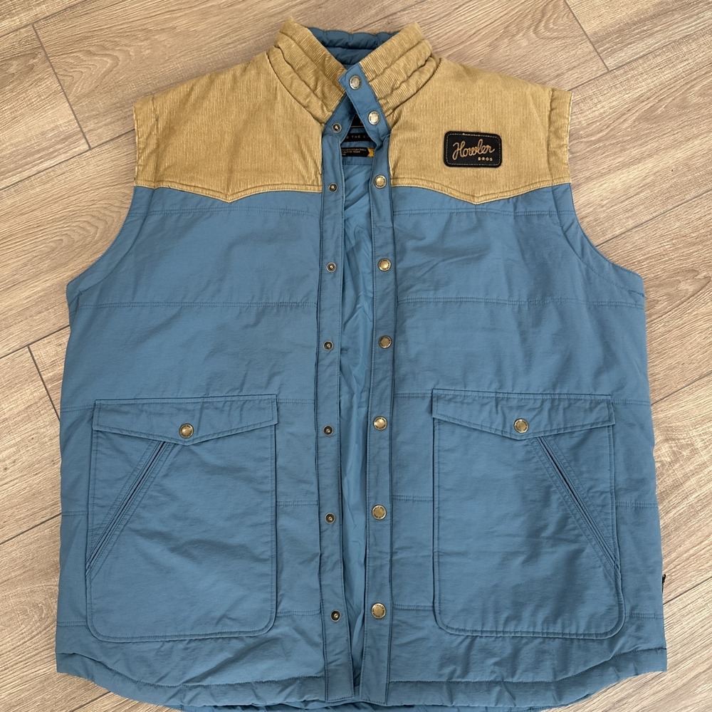 Howler Brothers Men's Rounder Vest Size XL TealBlue/British Khaki